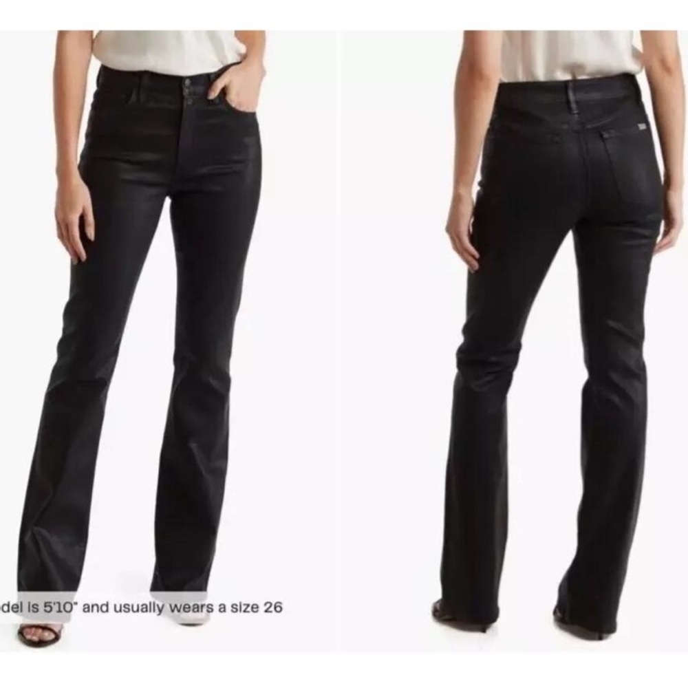 68-NWOT- JOE'S $228 Women's Black Coated High Rise Boot Cut Jeans size 32